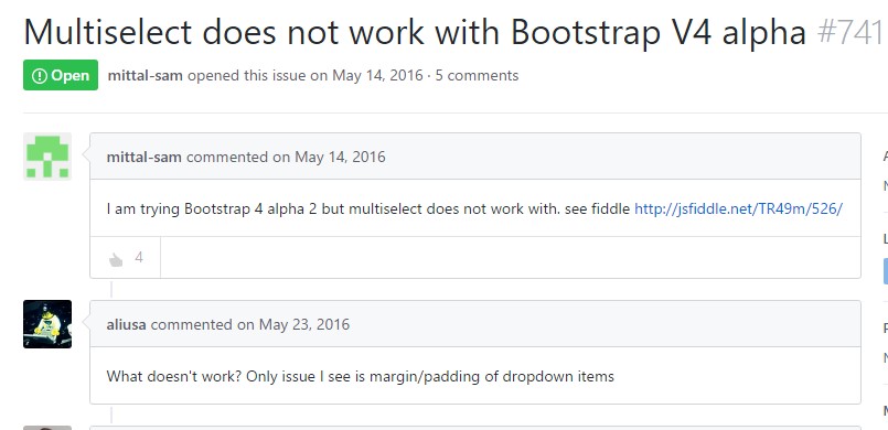 Multiselect does  not really  do the job  using Bootstrap V4 alpha